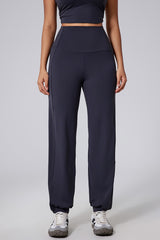 Women High-Waist Wide-Leg Butt-Lifting Cuffed Naked-Feel Yoga Running Workout Pants