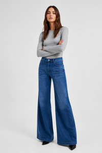 Women's Fall High Waist Wide Leg Flare Jeans
