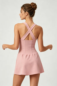 Women's Corset-Style Tennis Dress with Built-In Shorts
