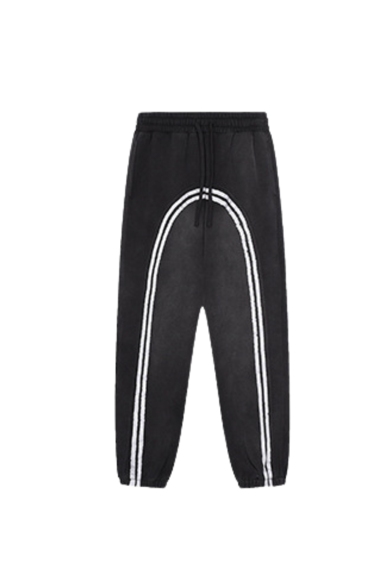 Men's Fall/Winter Retro  Color Block Fleece Lined Jogger