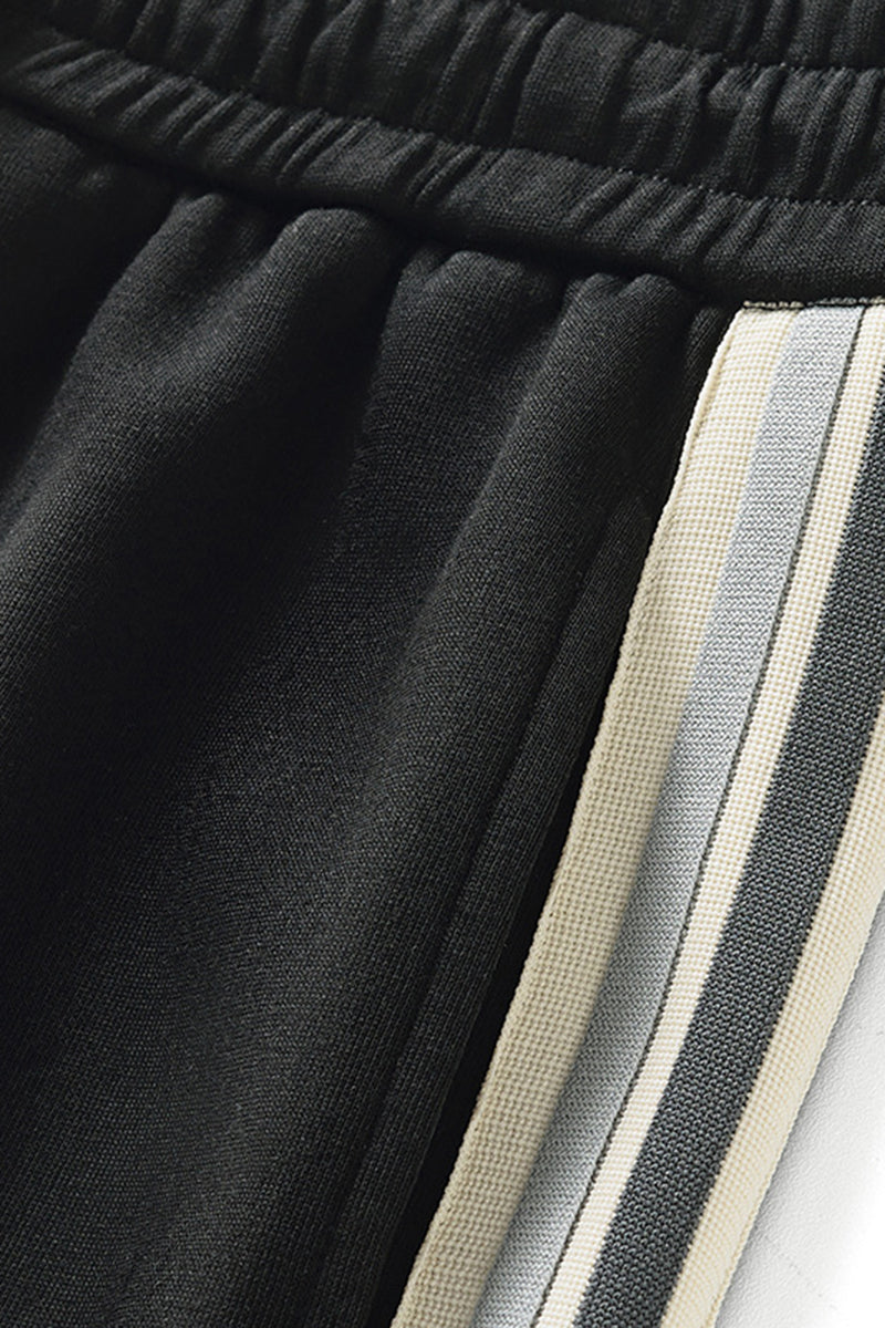 Unisex Wide-Leg Stripe Patchwork Pants