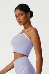 Women Square Neck Fake Two-Piece Yoga Tank Tops