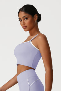 Women Square Neck Fake Two-Piece Yoga Tank Tops