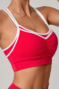 Color-contrast sports bra