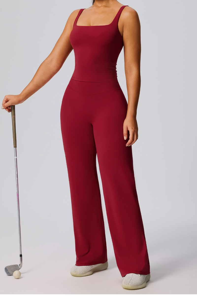 Women's Tank Top Straight Pants Exercise Yoga Two-piece Sets