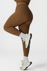 Women's Plus Cross Waist Yoga Pants - Nude Feel Peach Lift