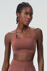 Women Wave-Edge Double-Strap High-Impact Quick-Dry Sports Bra