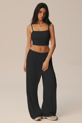 Women's 3 Piece Set: Bra & Long Sleeve Top & Casual Pants