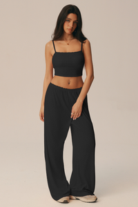 Women's 3 Piece Set: Bra & Long Sleeve Top & Casual Pants