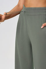 Women High-Waist Drawstring Loose Wide-Leg Yoga Running Sport Sweatpants