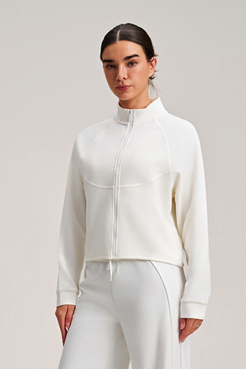 Women Stand Collar Slim-Fit Multi-Pocket Sporty Casual Jacket