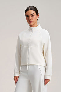 Women Stand Collar Slim-Fit Multi-Pocket Sporty Casual Jacket