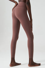 Solid high-waisted sports leggings