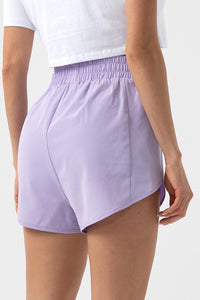 Women Eco Polyester Elastic Waist Loose Breathable Quick Dry Casual Sun Protection Running Sports Fitness Shorts