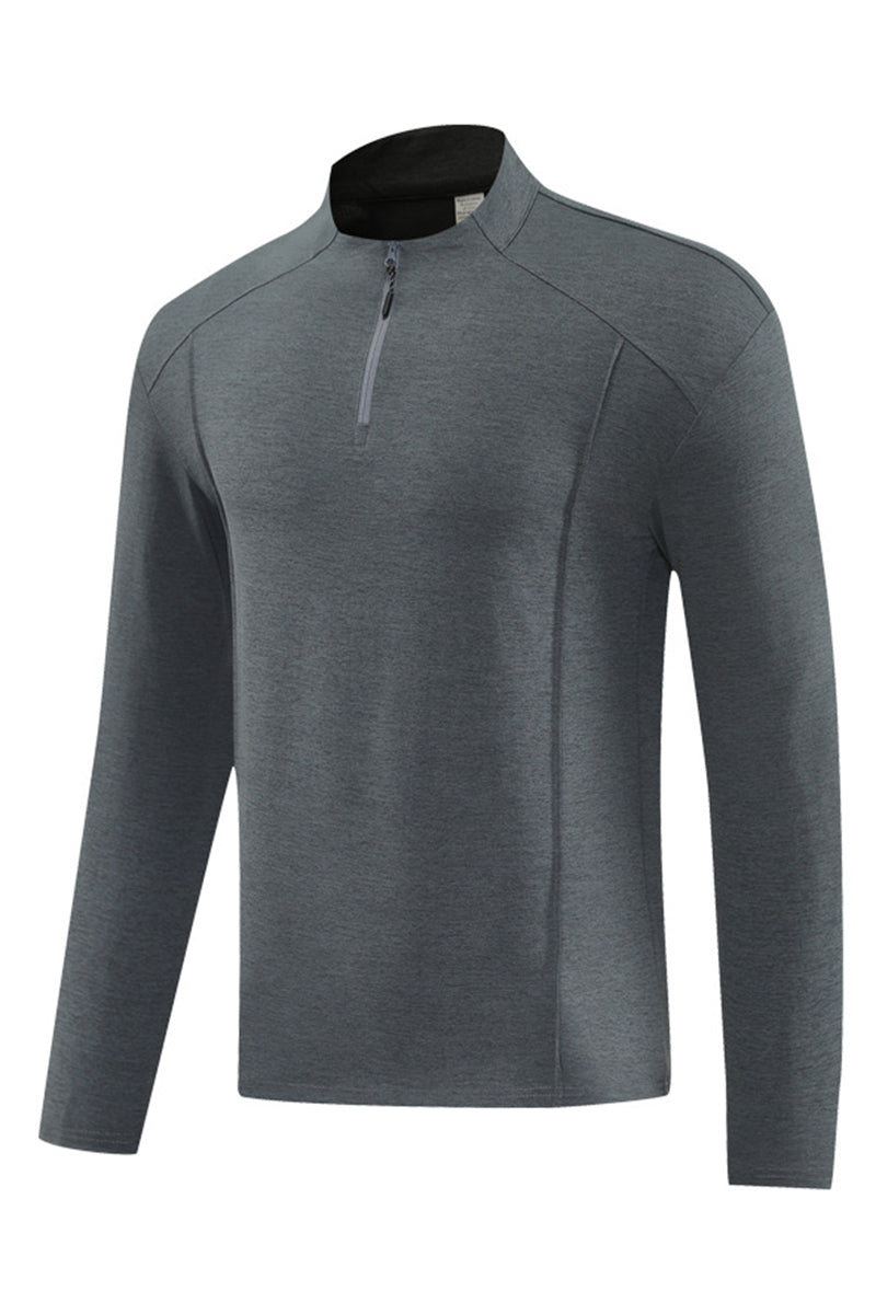 Men Half-Zip Quick-Dry Running Training Long Sleeve Top