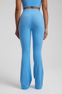 Solid High-Rise Wide-Leg Casual Pants