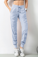 Women's Lightweig Drawstring Pocketed Ruched Side Joggers