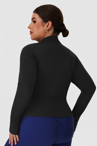Plus Size Women's Fitted Zip-Up Yoga Jacket