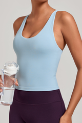 Women's Athletic V-neck Cross Back Tank Top