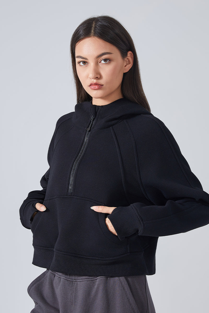 Women'S Half Zipper Loose Hoodie