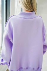 Women's Fall Applique Logo Oversized Mock Neck Sweatshirt