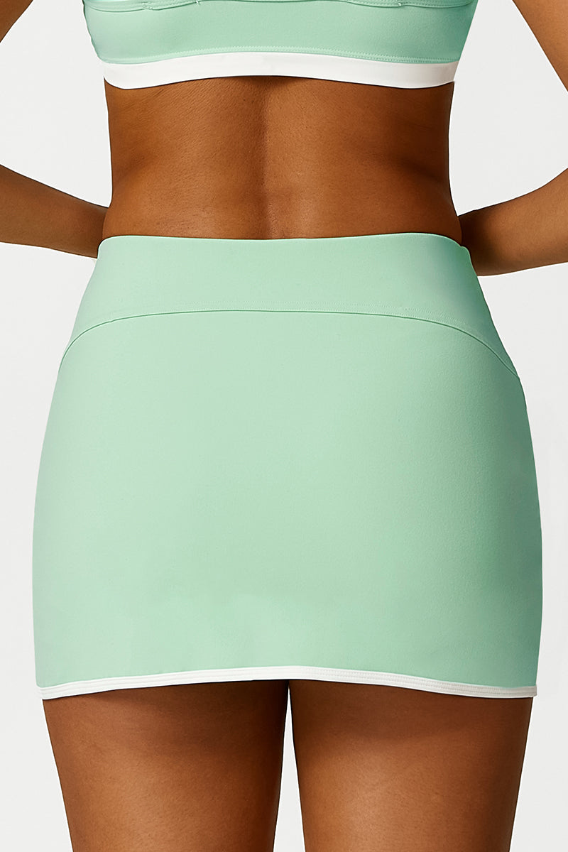 Women'S Colorblocked Sports Tennis Skirt