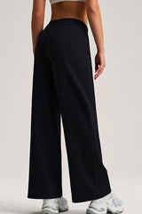 Women Drawstring High-Waist Loose Straight-Leg Workout Pants
