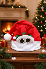 Unisex Cute Christmas Santa Hat With 3D Antler Sunglasses