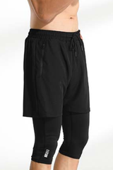 Men's 2-In-One Quick Dry Fitness Running Sports Short