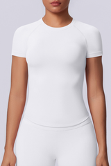 Women's Summer Seamless Solid High Stretch Breathable Tee