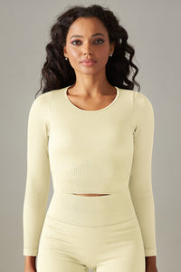 Seamless Women'S Ribbed Athletic Long Sleeve