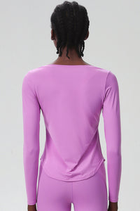 Women Plus-Size Smooth Quick-Dry Sun Protection Loose Fit Training Long Sleeve Top