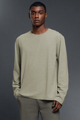 Men Round Neck Breathable Stretchy Casual Sport Long Sleeves