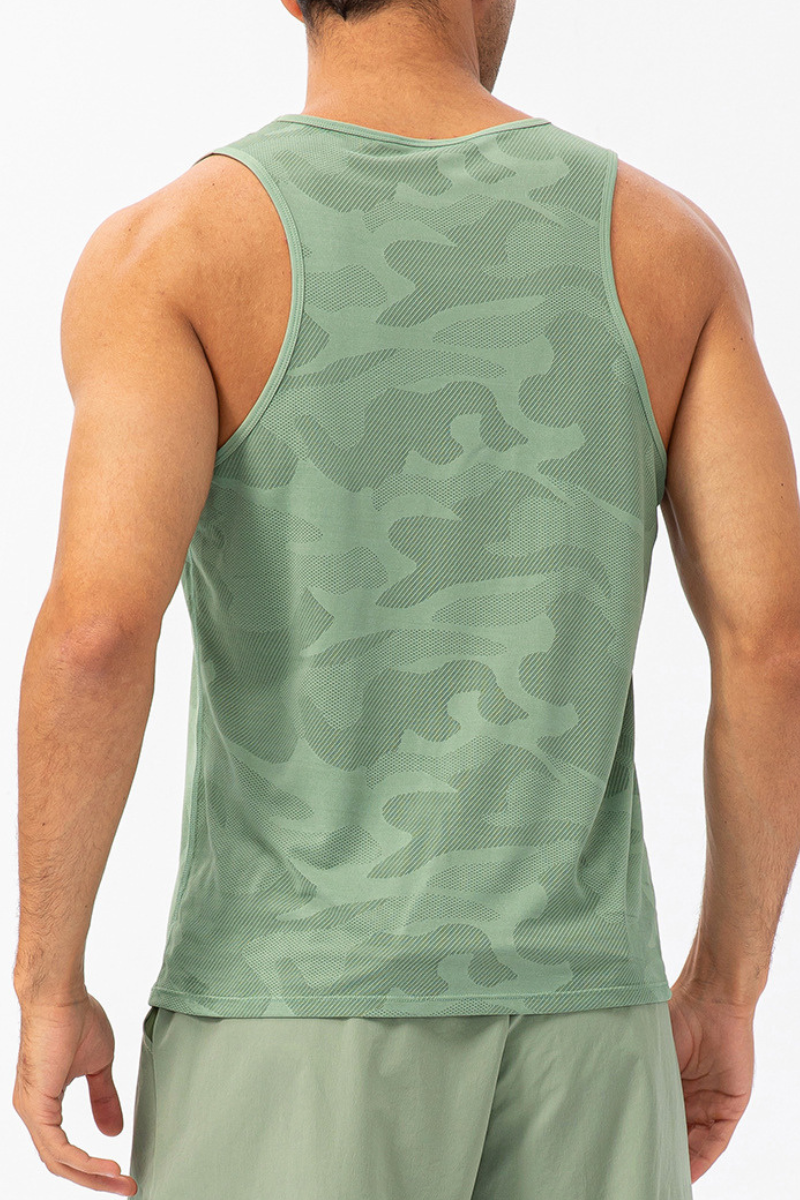 Men's Breathable Sleeveless Mesh Panel Athletic Tank Top