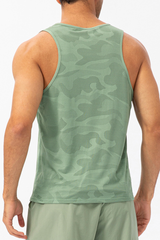 Men's Breathable Sleeveless Mesh Panel Athletic Tank Top