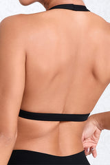 Women Hanging Neck Backless Nude Tight Quick Dry Outdoor Running Fitness Yoga Sports Bra Underwear