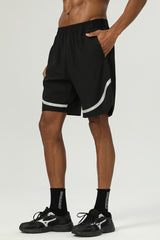 Men Casual Loose Reflective Iron-On Quick-Dry Four-Way Stretch Breathable Mid-Length Sports Training Summer Shorts