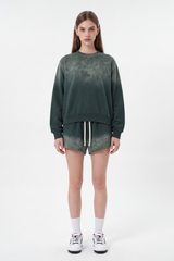 Women's Gradient Mock Neck Sweatshirt And Shorts 2 Piece Set