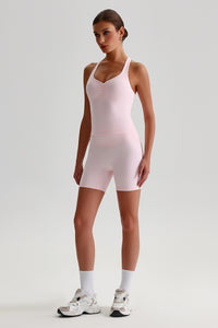 Women Solid Naked Sensation Yoga Set: High-Waisted Sculpting Shorts + Crisscross Back Support Bra