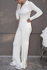 Fitted knit sweater and pants set