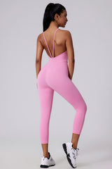 Women V-Back Sculpting Butt-Lifting Naked-Feel Yoga Running Fitness Bodysuit