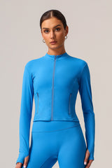 Women Zipper Pocket Running Jacket