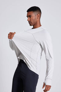Men Lightweight Quick-Dry Outdoor Training Long Sleeve T-Shirt