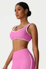 Women Color-Block Supportive High-Impact Naked-Feel Sports Bra