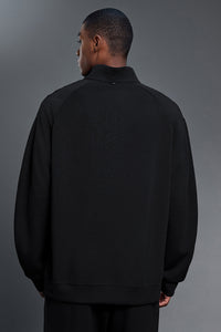 Men Air Layer Half-Zip Comfortable Loose Hoodie