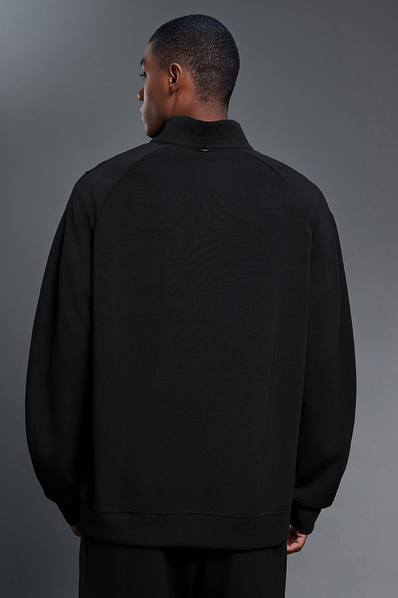 Men Air Layer Half-Zip Comfortable Loose Hoodie