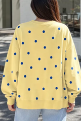 Plus Size Women's Fall Polka Dot Loose Fit Pullover