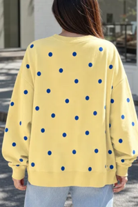 Plus Size Women's Fall Polka Dot Loose Fit Pullover