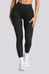 Women's Seamless Contrast Leopard Print Yoga Leggings