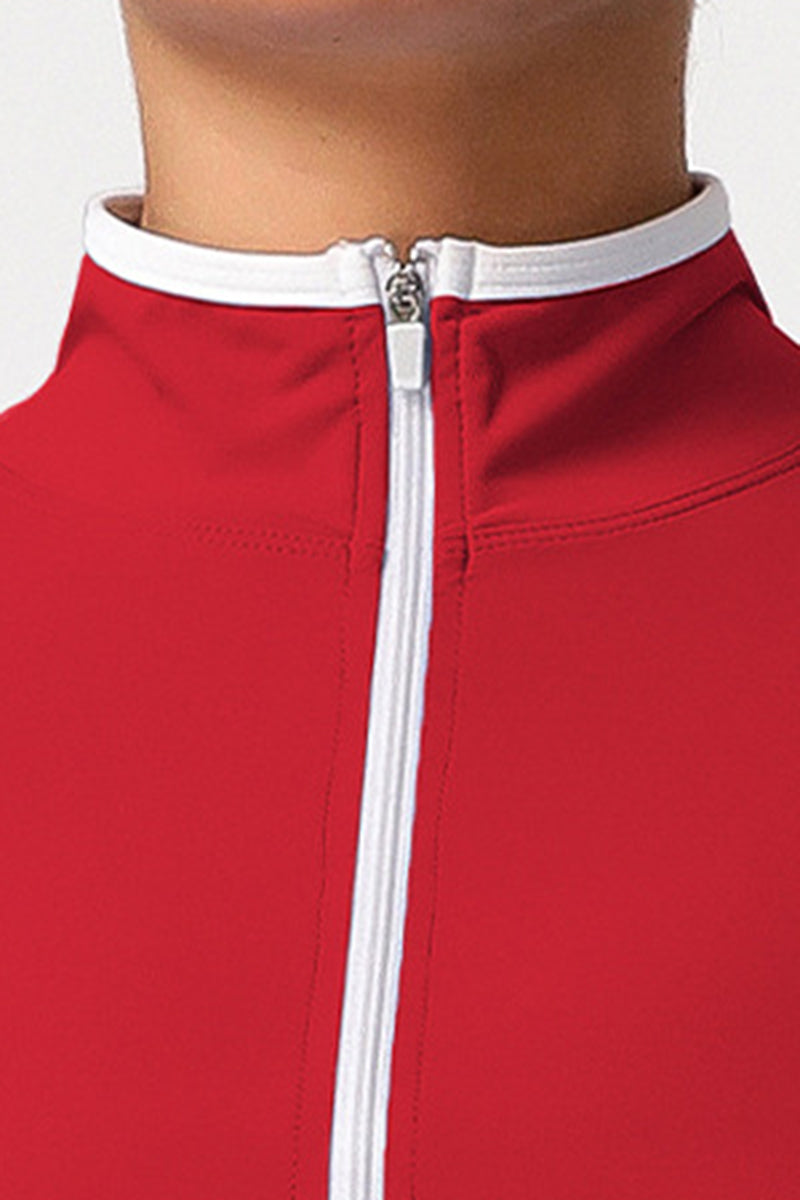 Women Color Block Naked Feel Zip Jacket